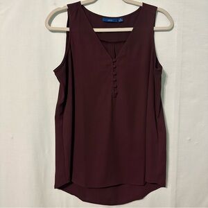 Apt. 9 Women’s Size Med Burgundy Tank Layering Buttons Lightweight Career